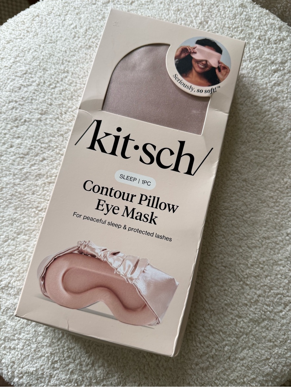 Kitsch Contour Pillow Eye Mask in Blush Pink